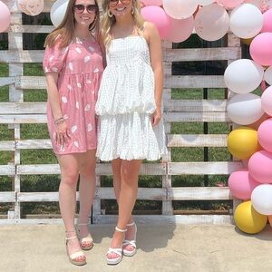 White Tiered Dress. Size small.